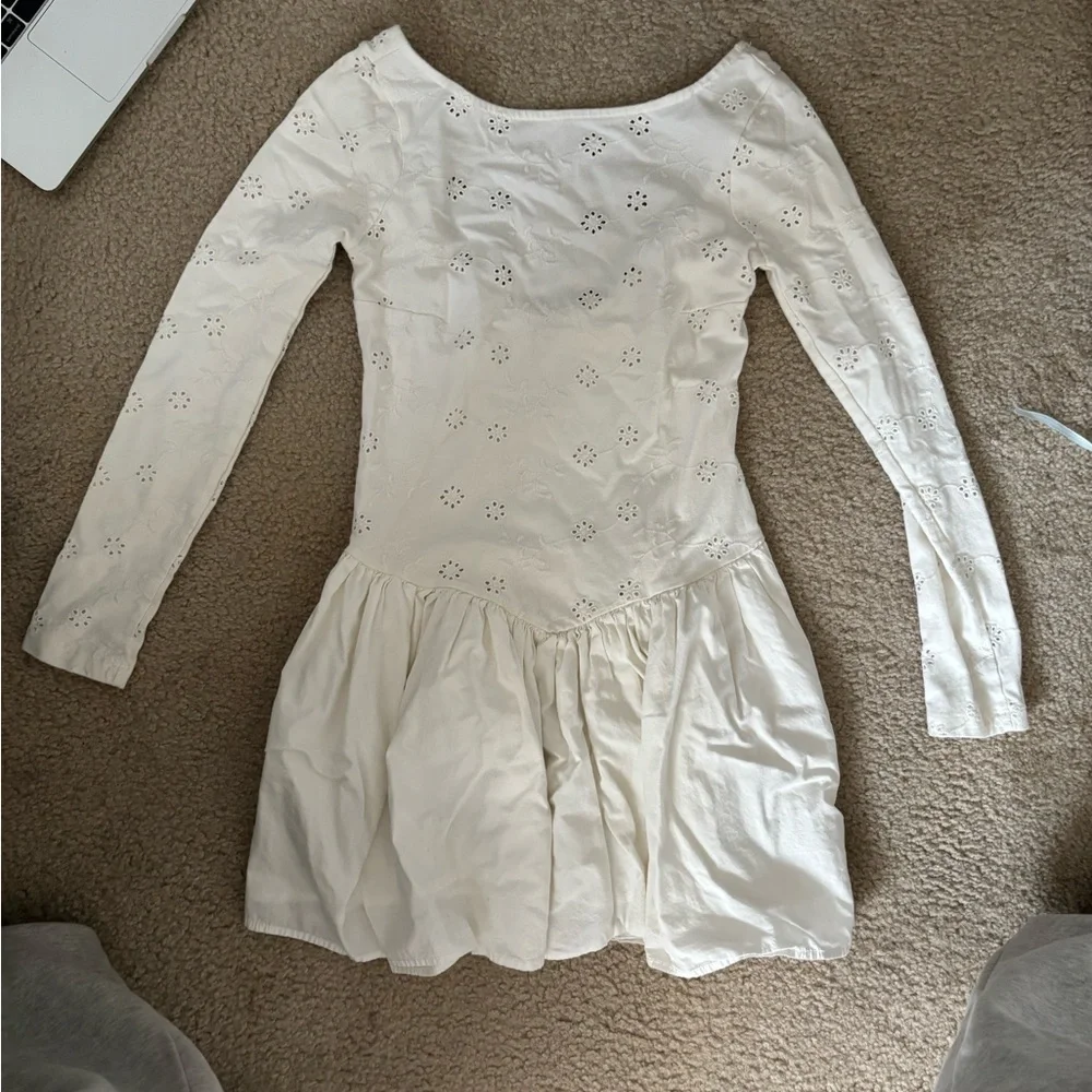 Free People Elegant White Eyelet Dress - Picture 4 of 5
